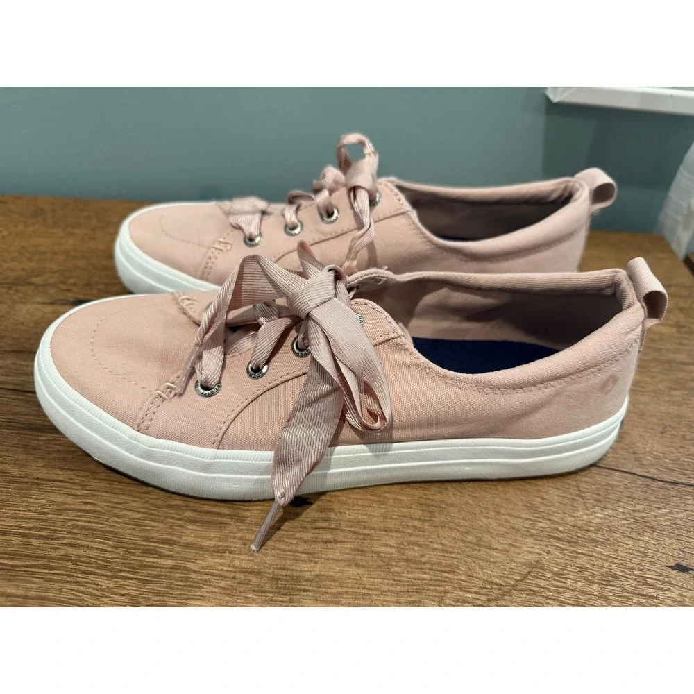 Sperry Top-Sider‎ Women's 7.5M Memory Foam Canvas Lace-Up Sneakers Pink